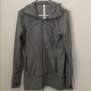 Lululemon dark gray zip up jacket.